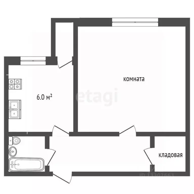 1-к кв. Ханты-Мансийский АО, Сургут ул. 30 лет Победы, 39 (30.4 м) - Фото 2