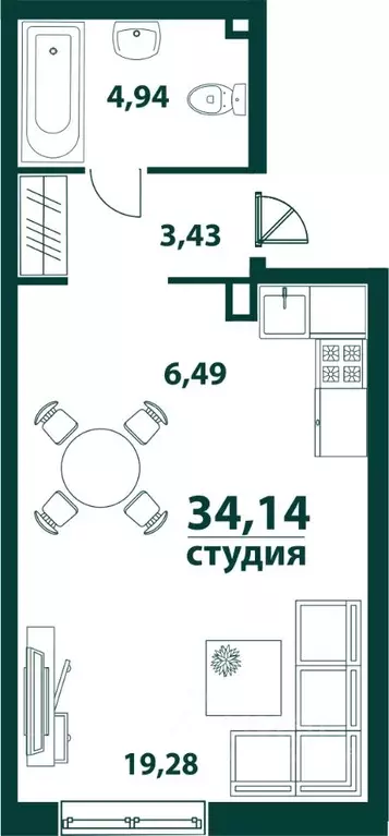 1-к кв. Ульяновская область, Ульяновск 19-й мкр, Аквамарин-2 жилой ... - Фото 0