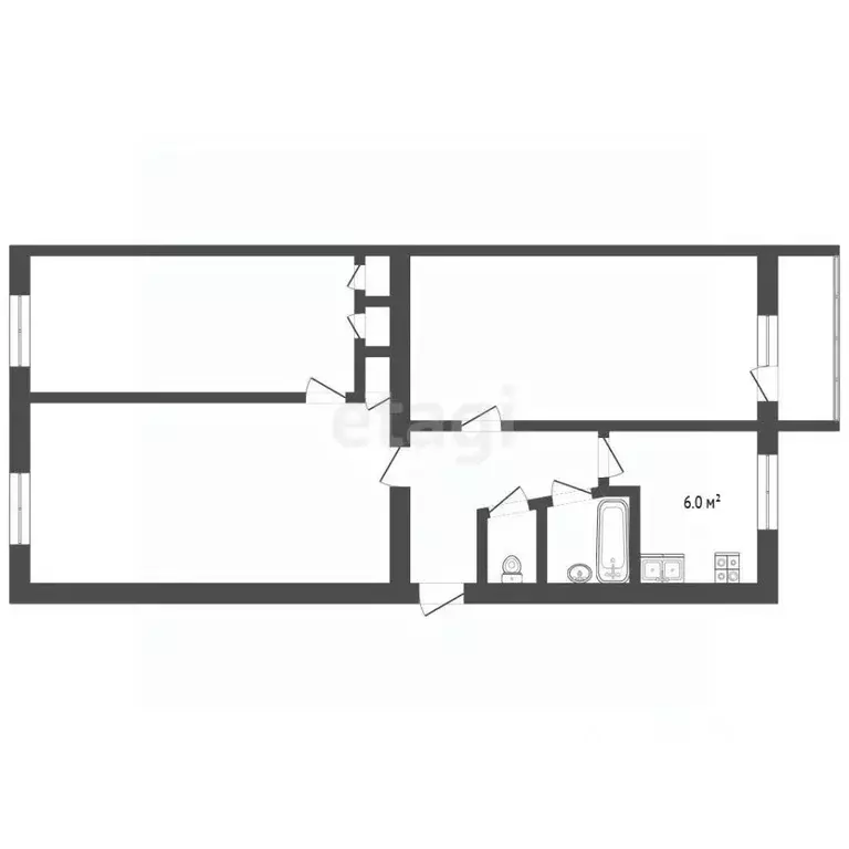 3-к кв. Тюменская область, Тюмень ул. Мельникайте, 50 (60.3 м) - Фото 1
