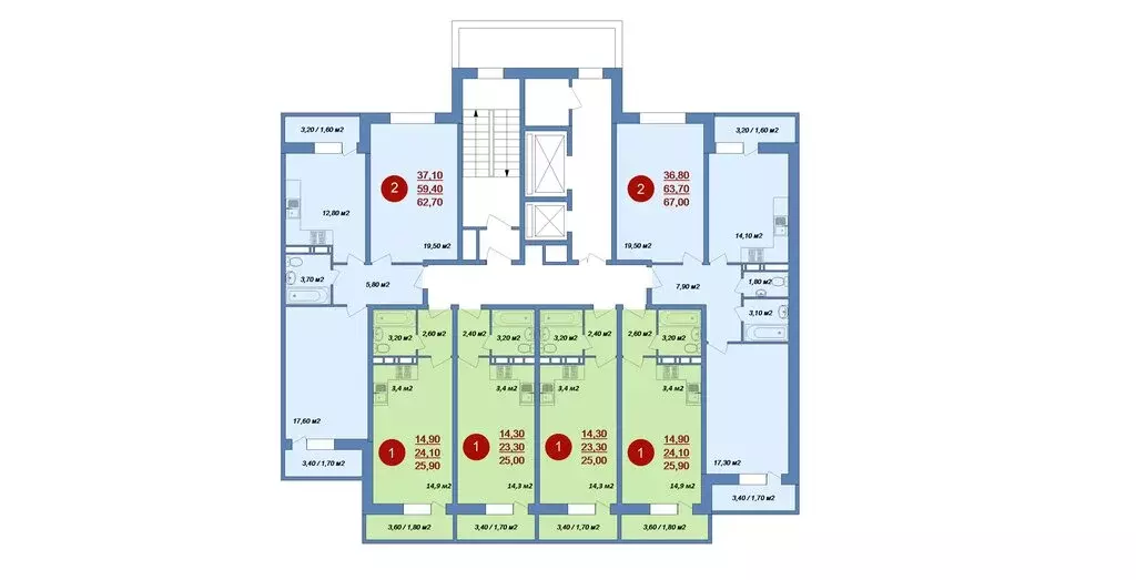 2-комнатная квартира: деревня Островцы, микрорайон Новые Островцы, ... - Фото 2