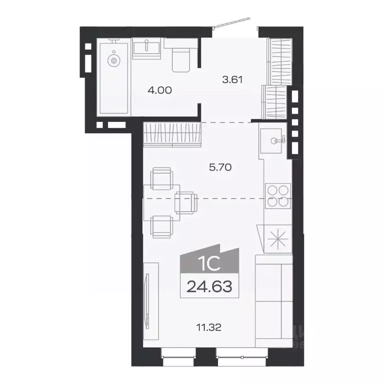 1-к кв. Новосибирская область, Новосибирский район, Краснообск рп ... - Фото 1