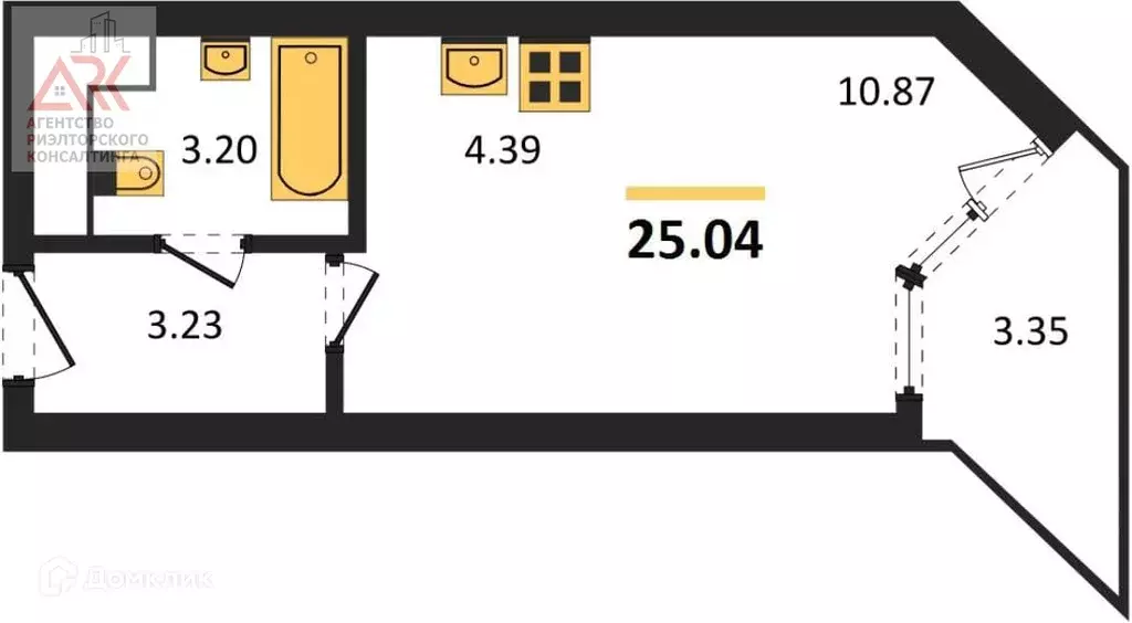 Продаётся квартира-студия, 25.04 м - Фото 1