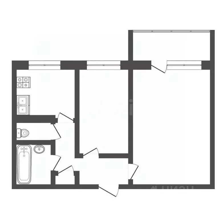 2-к кв. Тверская область, Тверь Хрустальная ул., 45 (50.0 м) - Фото 2