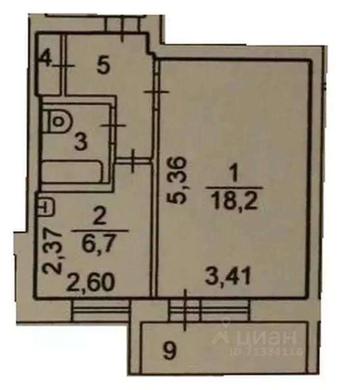 1-к кв. Челябинская область, Озерск Набережная ул., 2 (32.4 м) - Фото 2