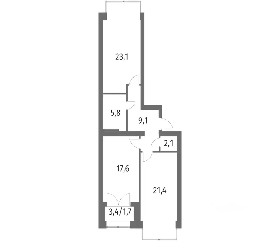 2-к кв. Санкт-Петербург ул. Академика Константинова, 1к1 (80.8 м) - Фото 0