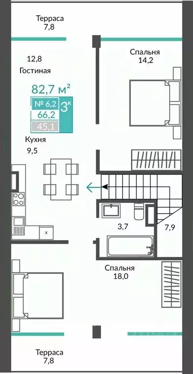 3-к кв. Крым, Алушта муниципальный округ, с. Виноградное  (81.7 м) - Фото 0