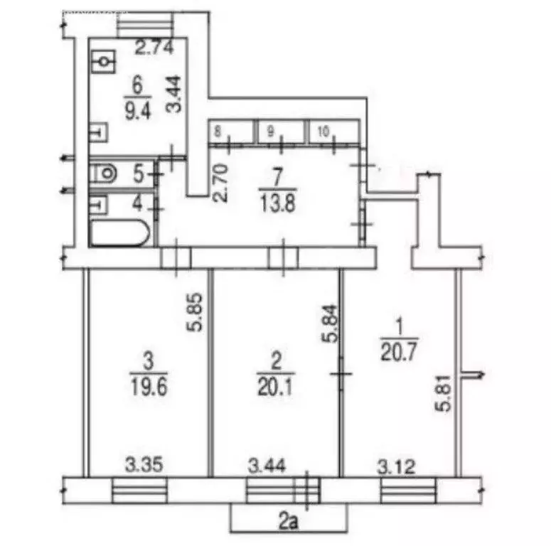 3-комнатная квартира: москва, улица марии ульяновой, 7 (90 м) - Фото 1