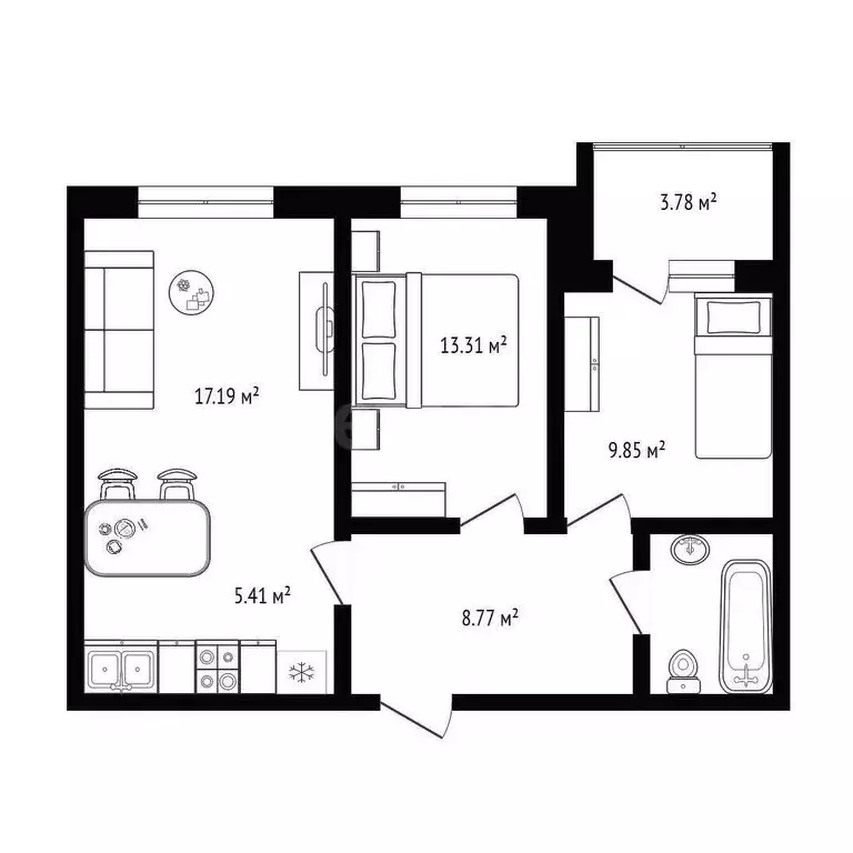 3-комнатная квартира: Элитный, улица Фламинго, 14 (65 м) - Фото 0