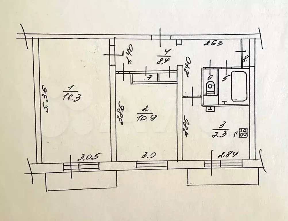 2-к. квартира, 47 м, 4/5 эт. - Фото 0