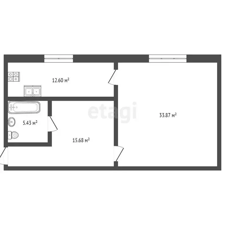 2-комнатная квартира: Таганрог, улица Бабушкина, 58 (33.6 м) - Фото 0
