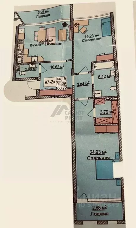 3-к кв. Калининградская область, Зеленоградск ул. Гагарина, 87 (96.0 ... - Фото 1