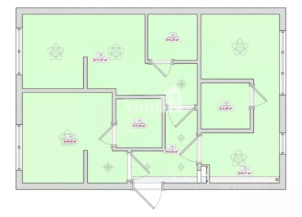 Студия Санкт-Петербург бул. Новаторов, 34 (13.0 м) - Фото 2