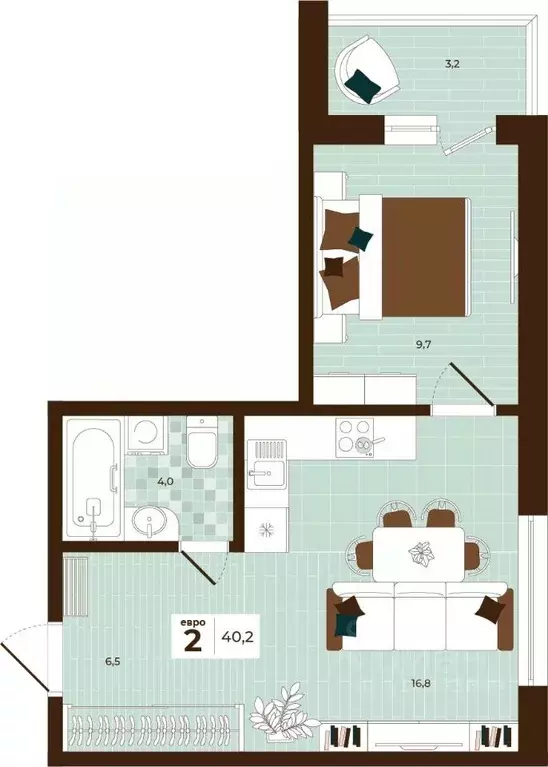 2-к кв. Тульская область, Тула ул. Академика Насоновой, 3 (40.2 м) - Фото 1