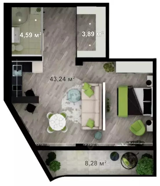 Студия Крым, Ялта муниципальный округ, Гаспра пгт ш. Севастопольское, ... - Фото 2