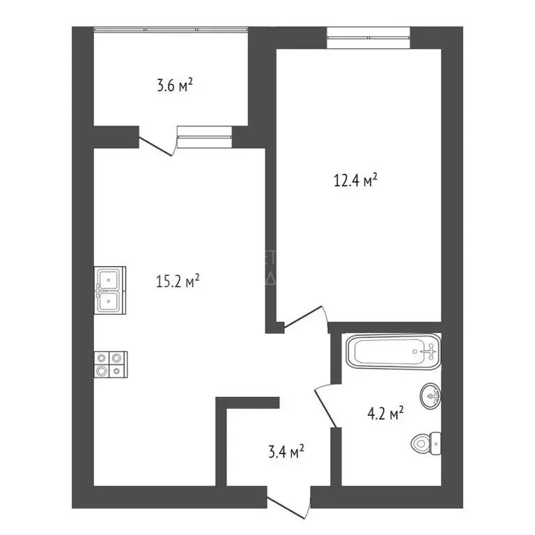 1-комнатная квартира: Тюмень, улица Ильи Кургузова, 4 (39 м) - Фото 0