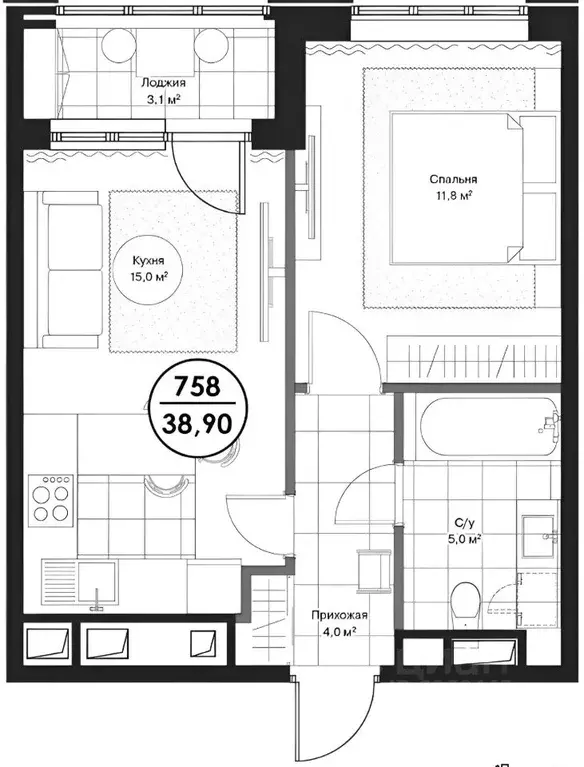 1-к кв. Москва Ленинградский просп., 35С2 (40.0 м) - Фото 2