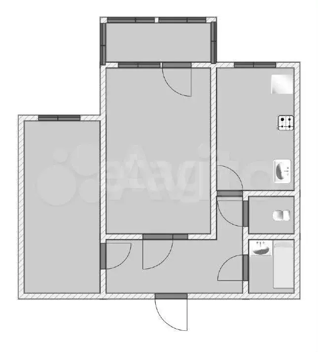 2-к. квартира, 51 м, 5/5 эт. - Фото 0