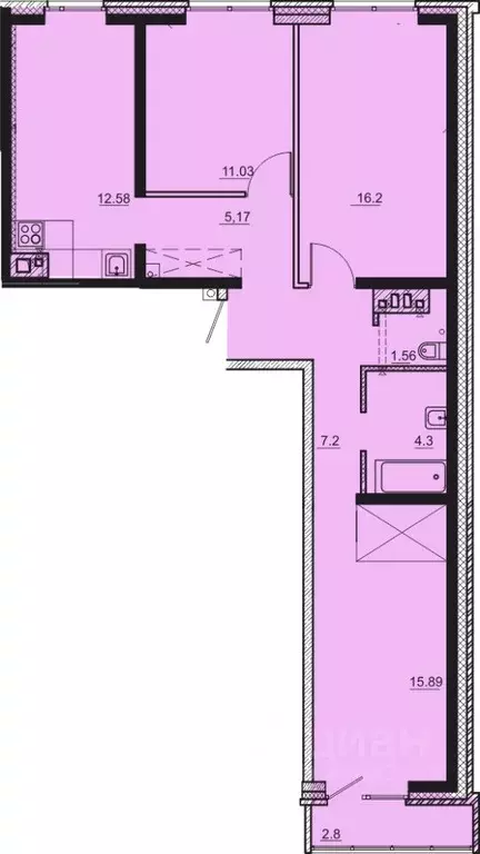 3-к кв. Иркутская область, Иркутск Ново-Ленино мкр, Мега жилой ... - Фото 0