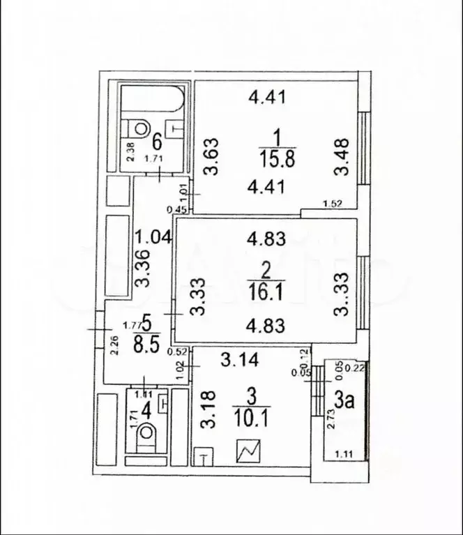 2-к. квартира, 56,1 м, 8/23 эт. - Фото 0