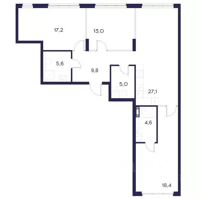 3-к кв. Пензенская область, Пенза Велларт Сити жилой комплекс (100.7 ... - Фото 2