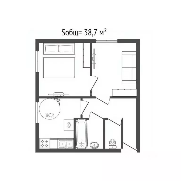 2-к кв. Брянская область, Карачев Октябрьская ул., 100 (38.7 м) - Фото 1