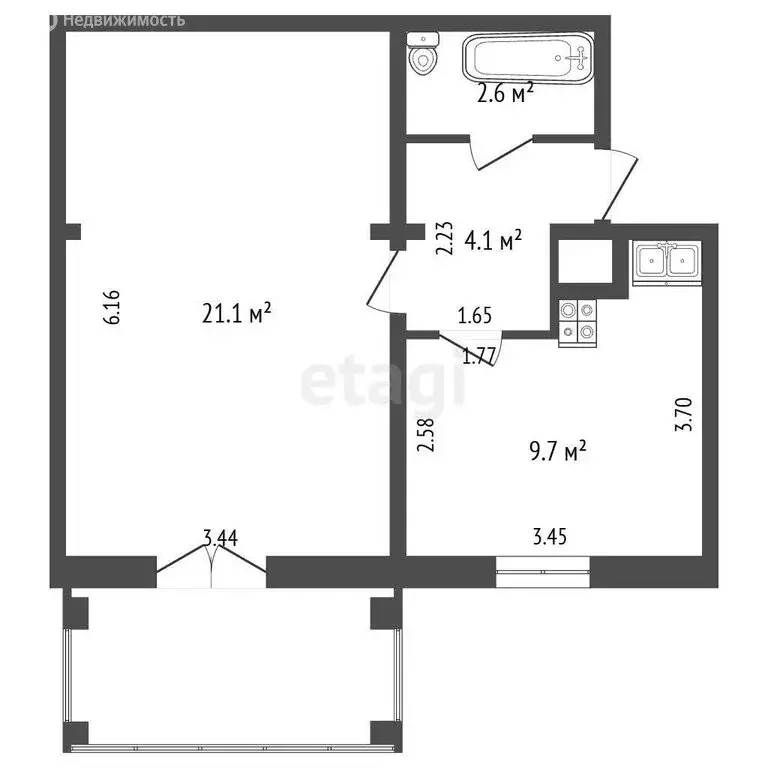 1-комнатная квартира: Ялта, улица Тренёва, 3 (37.5 м) - Фото 1