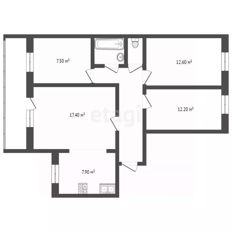3-к кв. Тюменская область, Тюмень Широтная ул., 103 (75.3 м) - Фото 2