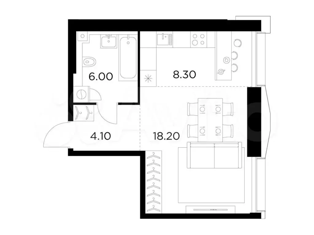 Квартира-студия, 36,6 м, 14/35 эт. - Фото 0