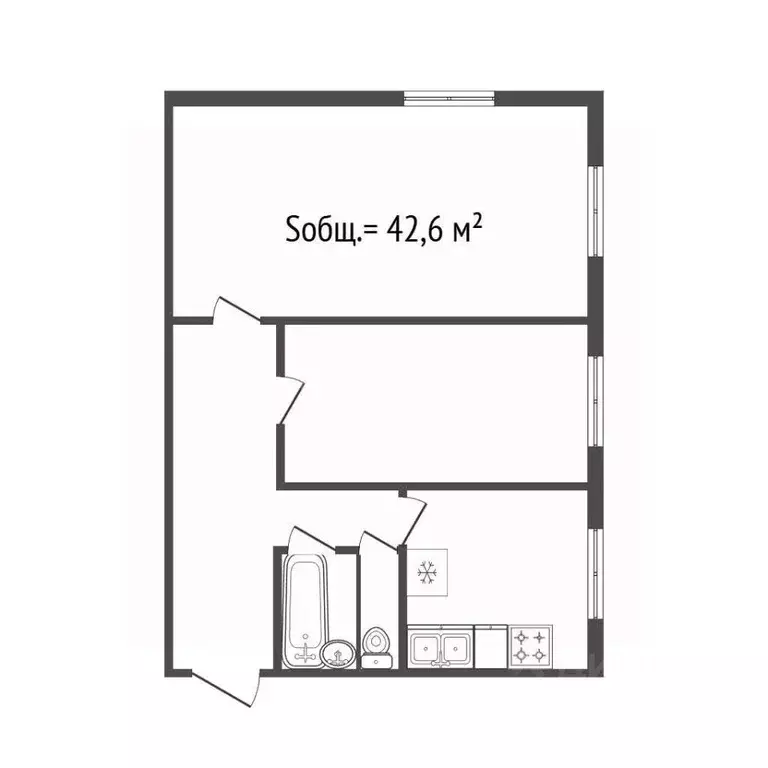 2-к кв. Брянская область, Брянский район, Новодарковичское с/пос, пос. ... - Фото 2