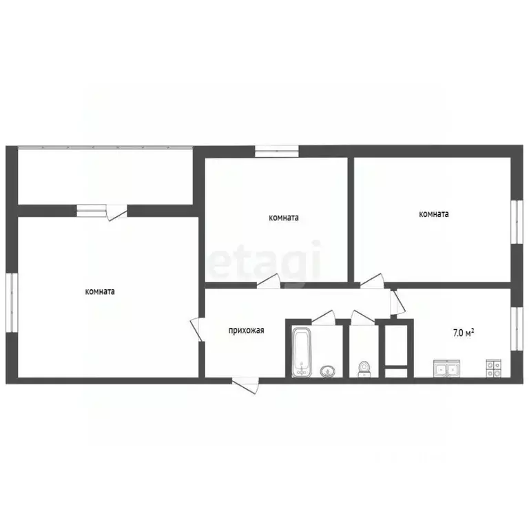 3-к кв. Омская область, Омск просп. Карла Маркса, 66 (59.3 м) - Фото 2