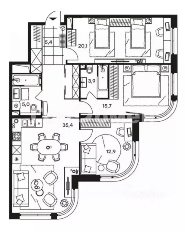 4-к кв. Москва Волоколамское ш., 81/2с1 (100.0 м) - Фото 2