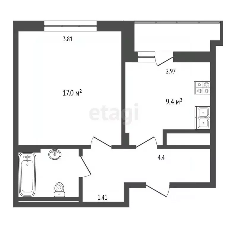 1-к кв. Московская область, Подольск бул. Бородинский, 11 (39.2 м) - Фото 2
