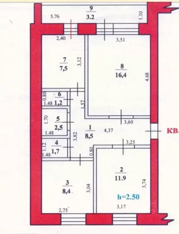 3-к кв. Башкортостан, Стерлитамак ул. Щербакова, 10 (58.1 м) - Фото 2