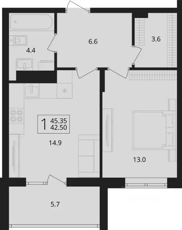 1-к кв. Брянская область, Брянский район, Снежское с/пос, пос. Путевка ... - Фото 1