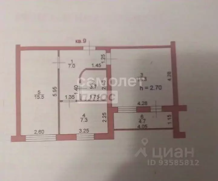 2-к кв. Курская область, Рыльск ул. Розы Люксембург, 95 (51.8 м) - Фото 1