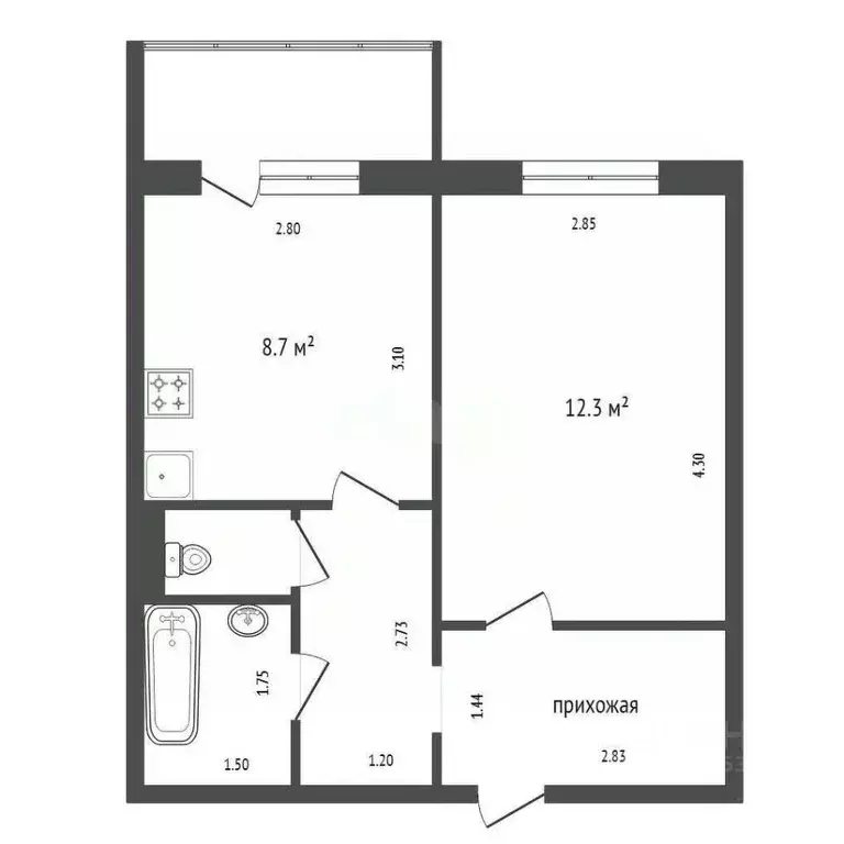 1-к кв. Красноярский край, Красноярск ул. Дмитрия Мартынова, 37 (35.9 ... - Фото 2