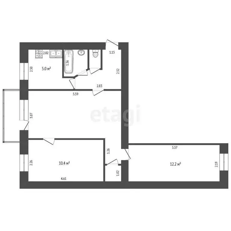 3-комнатная квартира: Пятигорск, проспект 40 лет Октября, 91А (55 м) - Фото 1