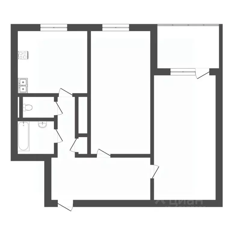 2-к кв. Ямало-Ненецкий АО, Новый Уренгой 2-й мкр, ул. ... - Фото 2