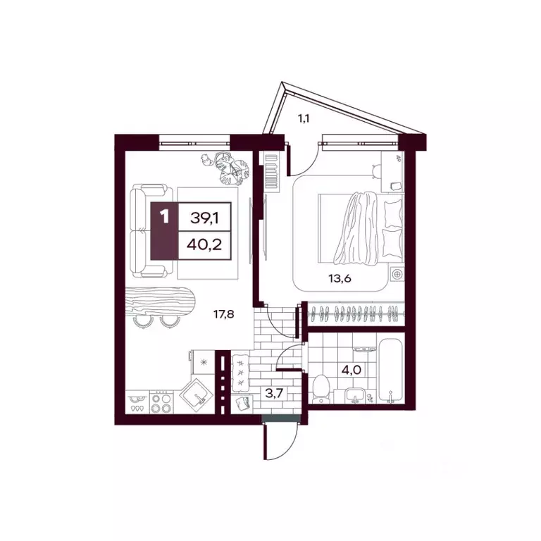 1-к кв. Тюменская область, Тюменский муниципальный округ, д. Дударева ... - Фото 0