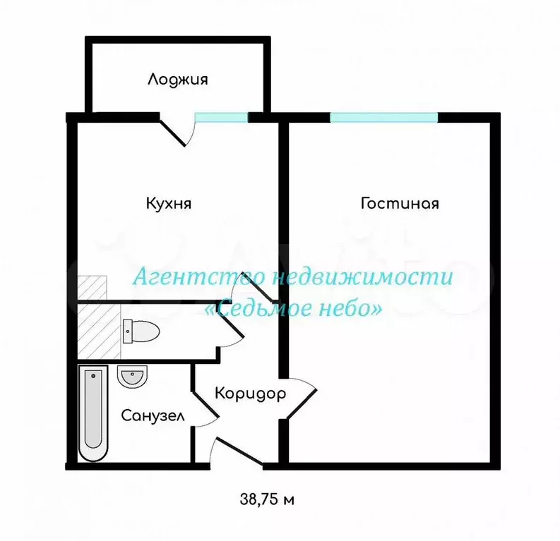 1-к. квартира, 38 м, 4/22 эт. - Фото 0