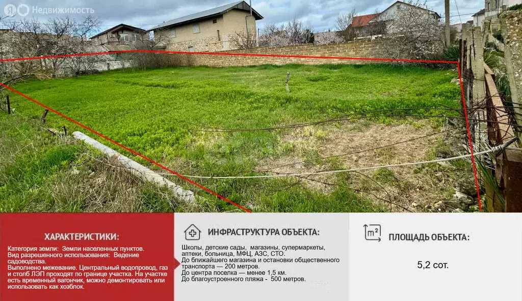 Участок в Черноморское, СНТ Олимп (5.2 м) - Фото 1