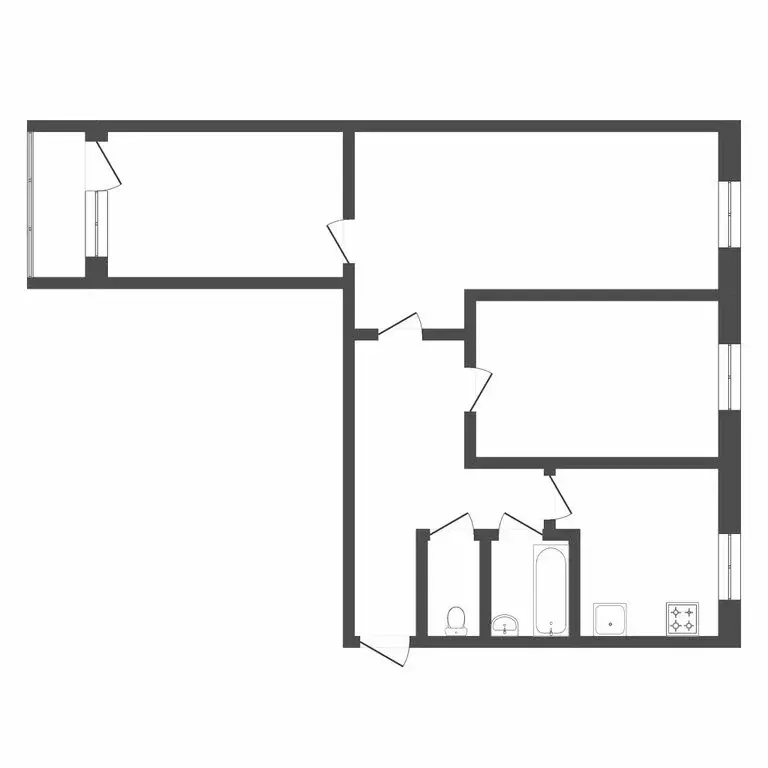 3-комнатная квартира: Тюмень, улица Республики, 196 (57.3 м) - Фото 1