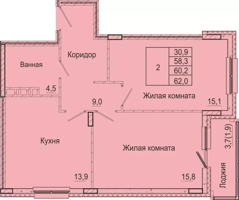 2-комнатная квартира: Пермь, Бисерский переулок, 5 (58.3 м) - Фото 1