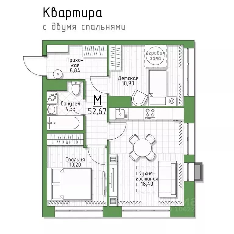 2-к кв. Тульская область, Тула городской округ, пос. Молодежный 5 ... - Фото 0