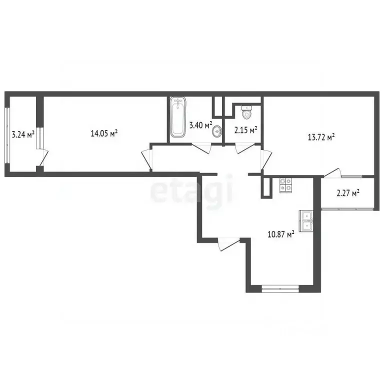 2-к кв. Санкт-Петербург Прилукская ул., 28к2 (55.0 м) - Фото 2