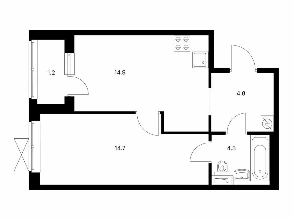 1-комнатная квартира: Южно-Сахалинск, улица имени Владимира ... - Фото 1