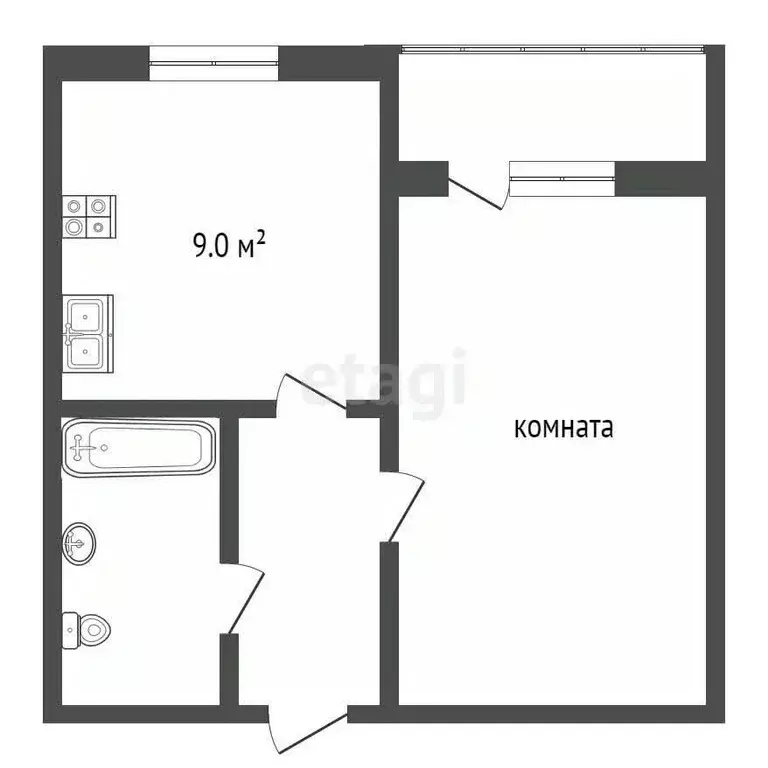 1-к кв. Ярославская область, Углич ул. Ленина, 33 (36.4 м) - Фото 1