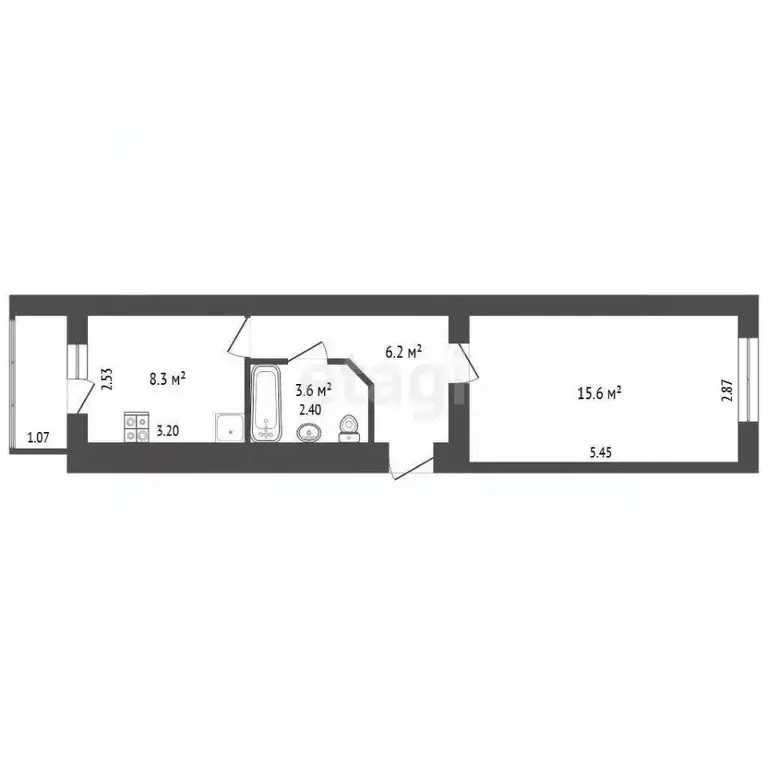 1-к кв. Ярославская область, Ярославский муниципальный округ, пос. ... - Фото 2