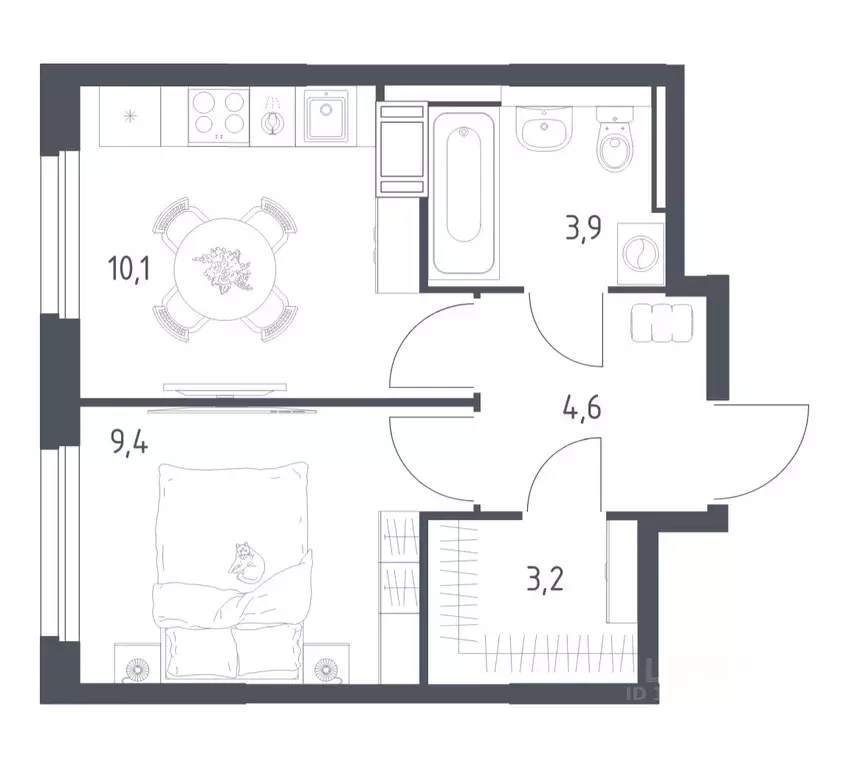 1-к кв. Московская область, Мытищи пер. 1-й Стрелковый, 5 (30.8 м) - Фото 1