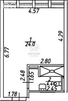 1-комнатная квартира: Санкт-Петербург, проспект Энергетиков, 2к2 (28.4 ... - Фото 1
